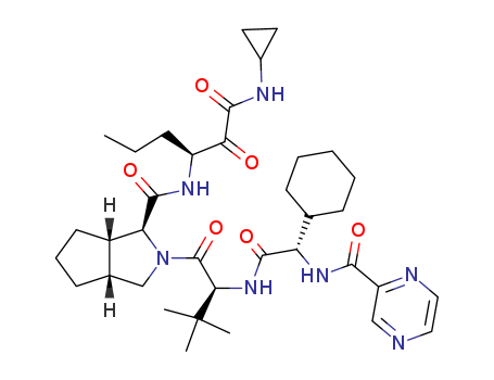 Cyclopenta(c)pyrrole-1-carboxamide, (2S)-2-cyclohexyl-N-(pyrazinylcarbonyl)glycyl-3-methyl-L-valyl-N-((1S)-1-((cyclopropylamino)oxoacetyl)butyl)octahydro-, (1S,3aR,6aS)-